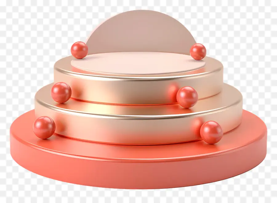 Torta di nozze - Stand per torta adornato perla con livello vuoto