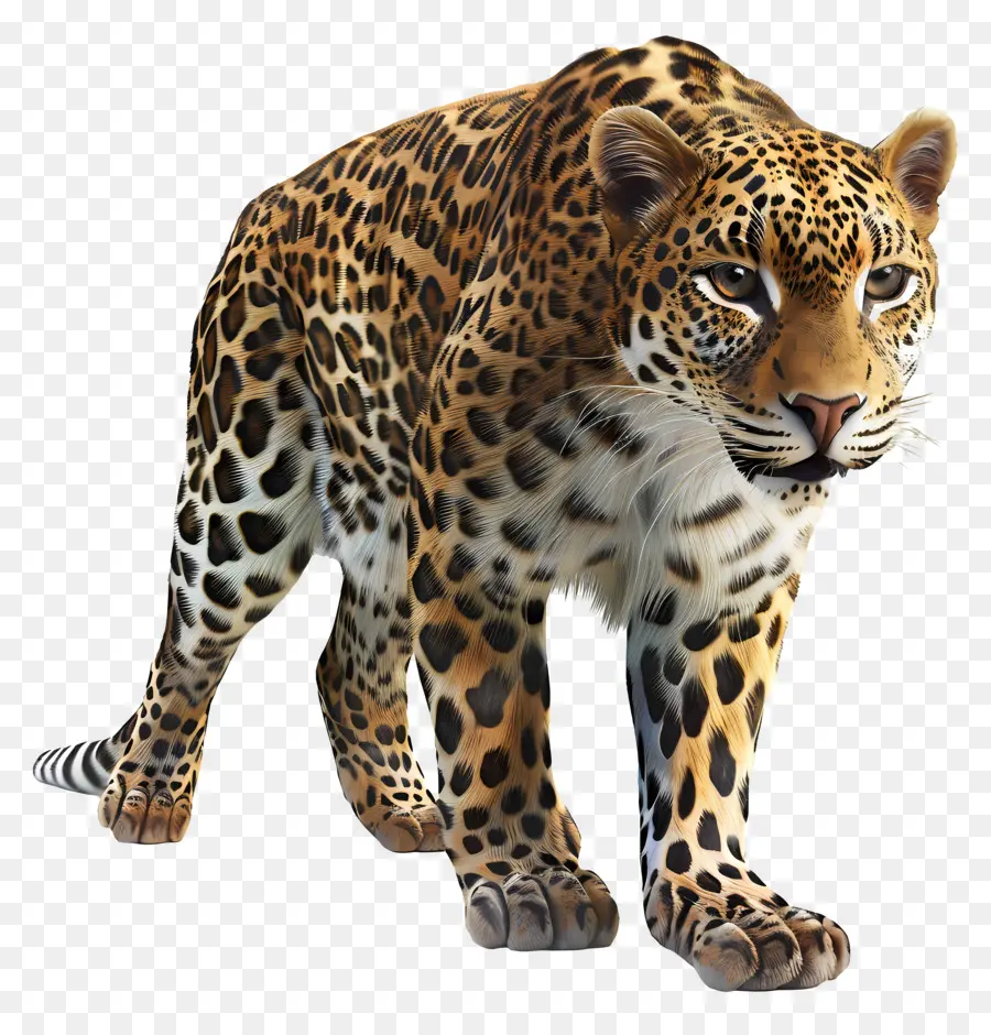 Amur Leopard Leopard Tierwildtiere Natur - Realistisches Bild eines wandelnden Leopards