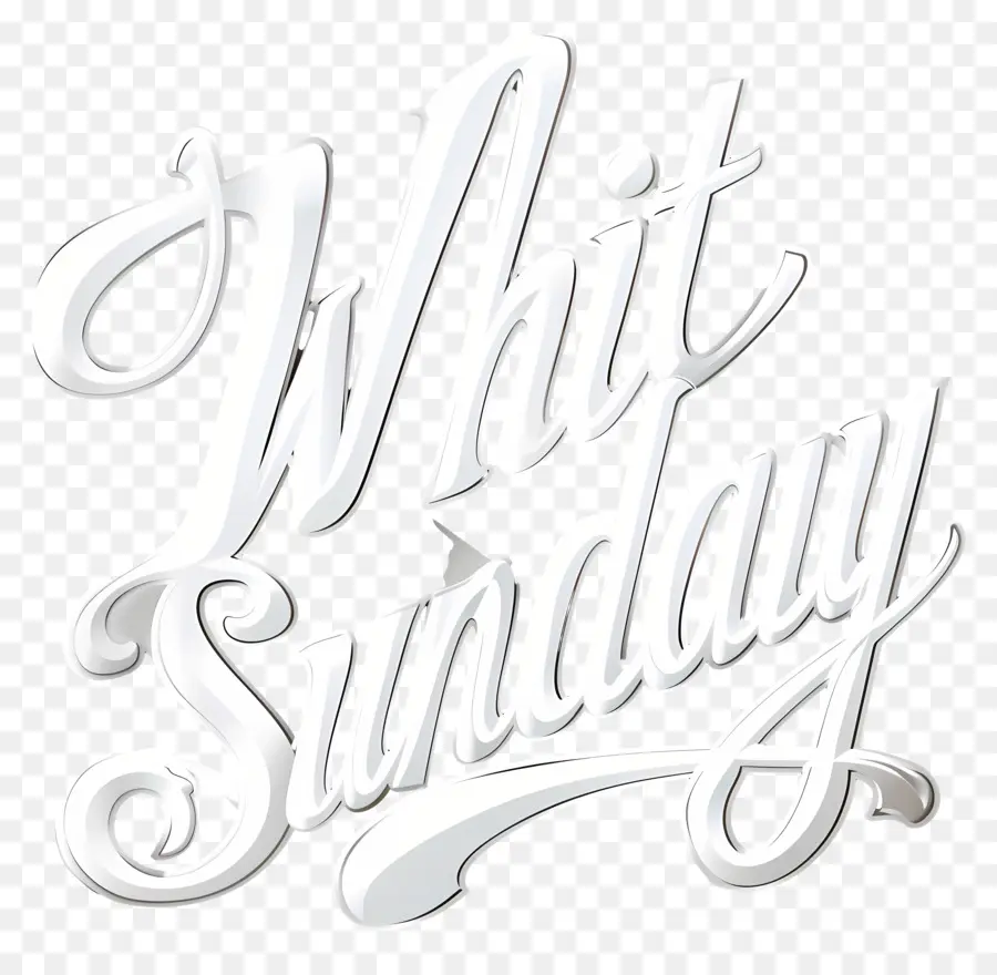 Whit Sunday White Sunday Elegante Schrift schwarze Hintergrundwerbung - Weißer Sonntag Elegante Schrift auf schwarzem Hintergrund