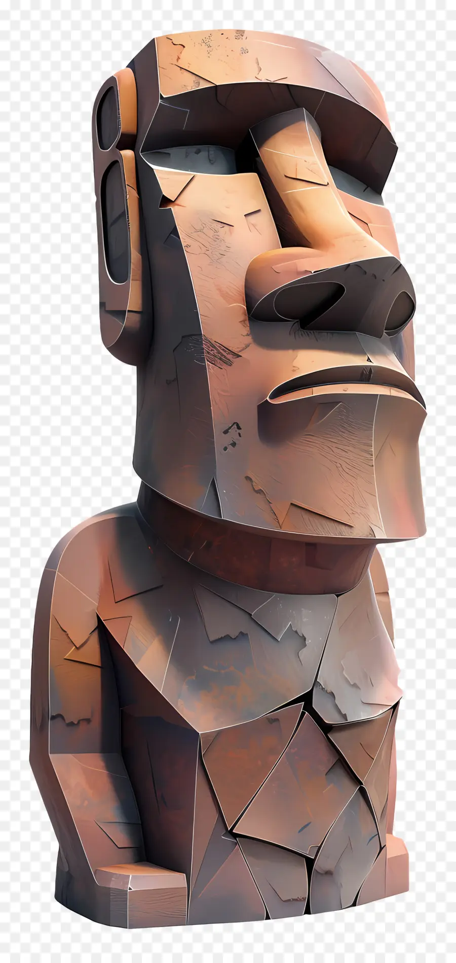 Moai Abstract Statue Human Figur Skulptur Stilisierter Gesichtsstatue Rough Materialkunst - Raue, verwitterte Statue des abstrakten menschlichen Gesichts
