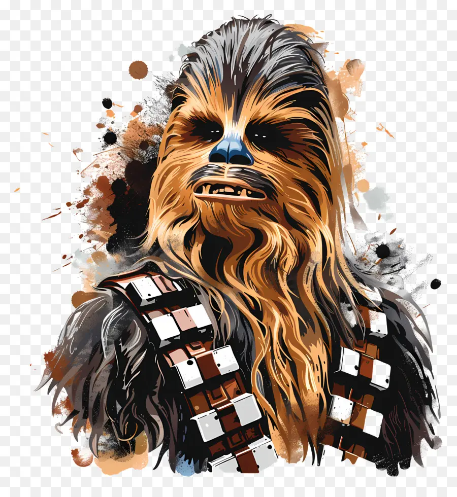 Guerre stellari - Ritratto di Chewbacca con vernice sul viso