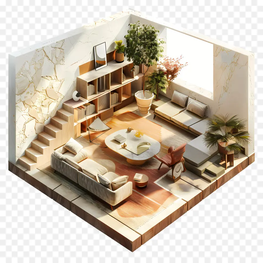 Innenarchitektur modernes Wohnzimmer Minimalistische Design hohe Decken freiliegende Ziegelmauern - Modernes minimalistisches Wohnzimmer mit freiliegenden Ziegelwänden