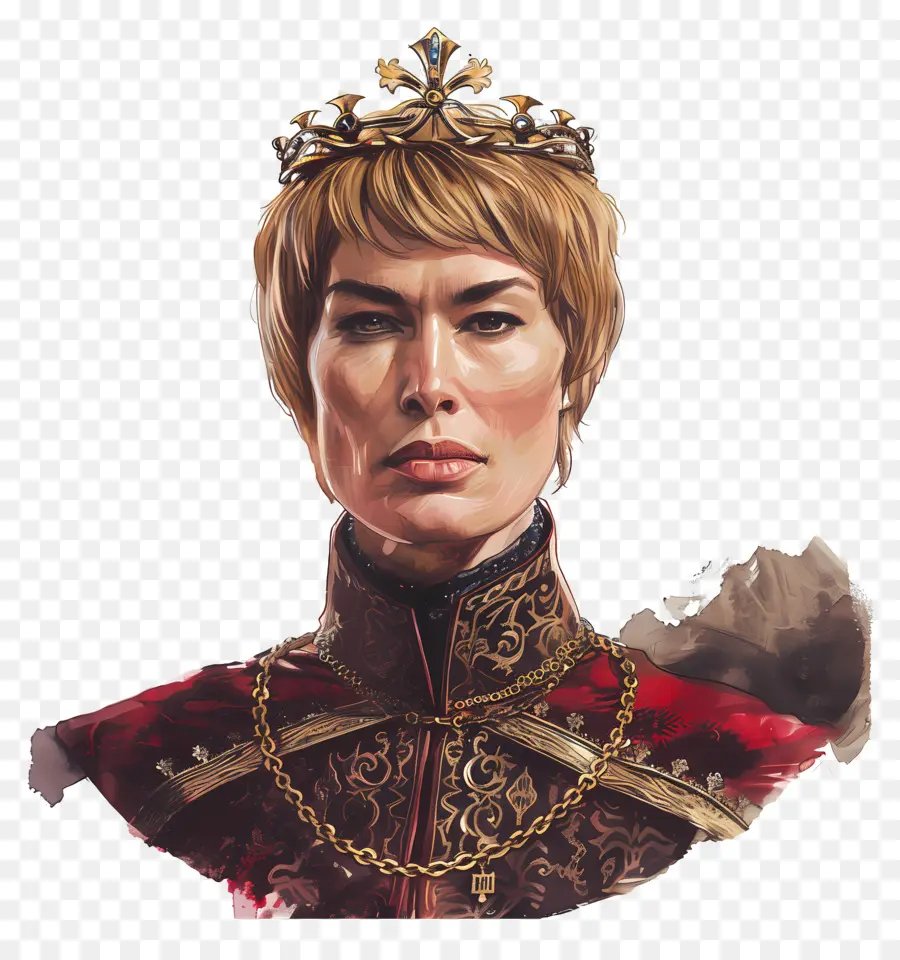 Game of Thrones - Blonde Frau in Kron- und Rotkleid