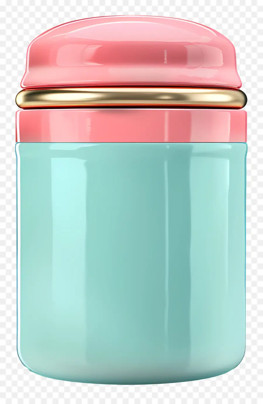 metal storage jar transparent glass jar blue and pink exterior mystery object unidentified item