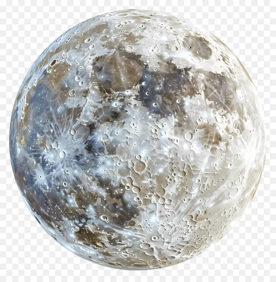 luna piena - Luna piena luminosa e ombreggiata in orbita