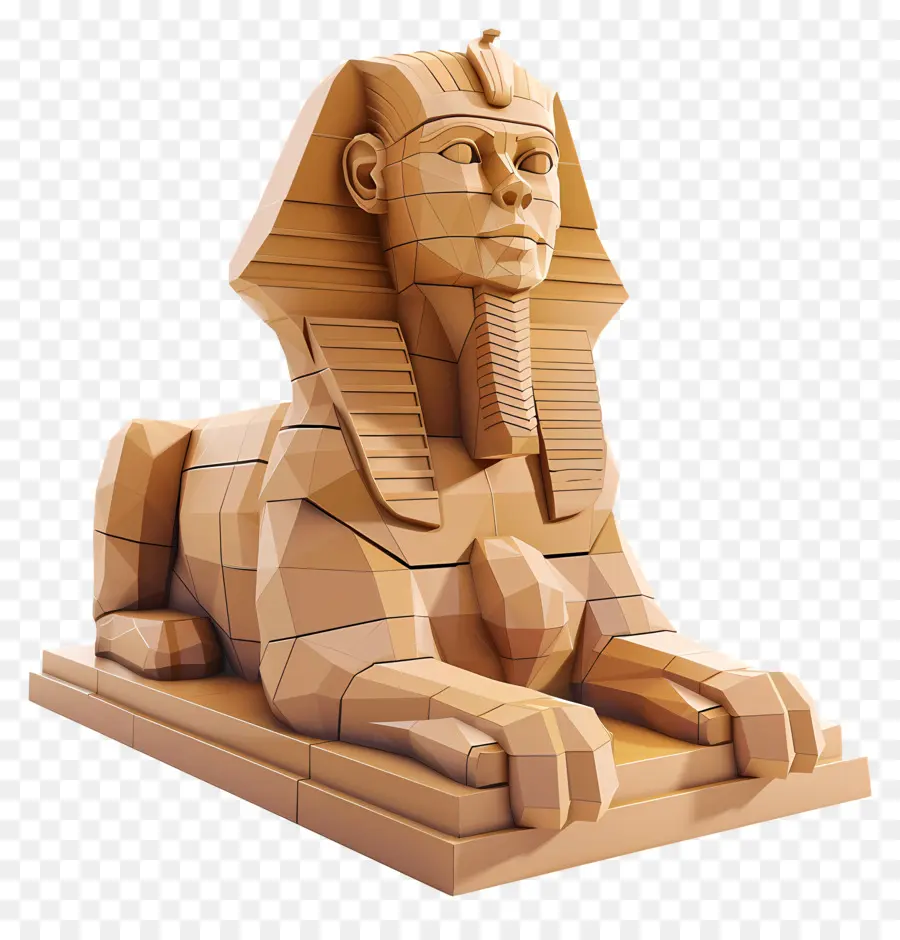Sphinx tuyệt vời của Giza Sphinx điêu khắc gỗ điêu khắc tượng trưng cho Sư tử Sư tử màu nâu - Tác phẩm điêu khắc nhân sư bằng gỗ với biểu tượng vương giả. 
Hòa bình, mạnh mẽ