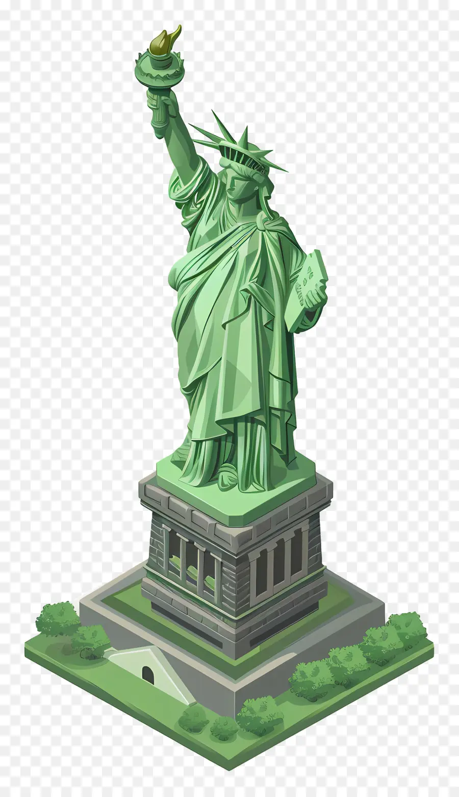 tượng tự do - Minh họa Tượng Nữ thần Tự do 3D Xanh