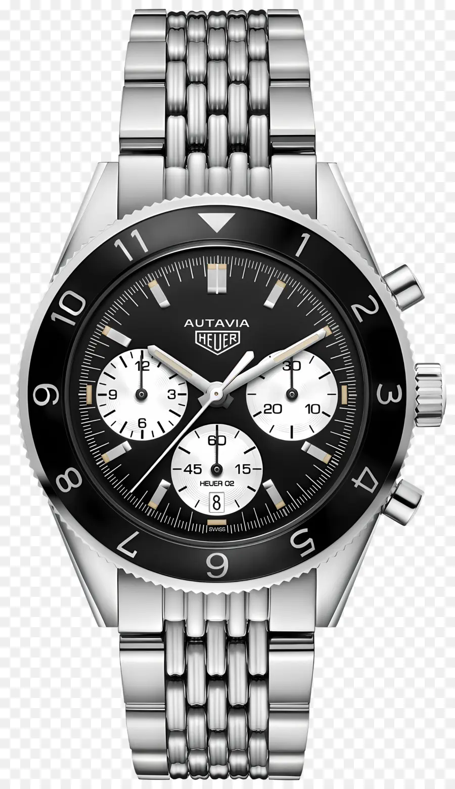 Tag Heuer Swiss Luxury Watches Owatch in acciaio inossidabile Black Face - Orologio diamantato in bianco e nero elegante