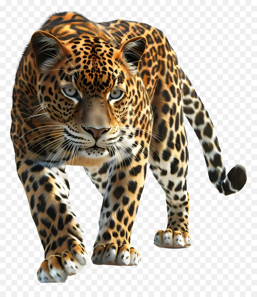 Amur Leopard Jaguar Wildlife Animal Katze - Selbstbewusstes Jaguar mit starker Präsenz zu Fuß