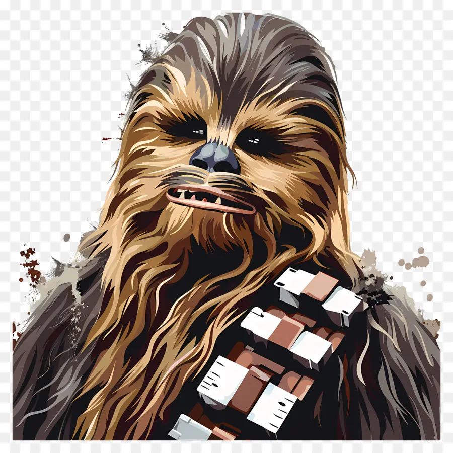 Star Wars - Chewbacca in Vektorkunst mit entschlossenem Ausdruck