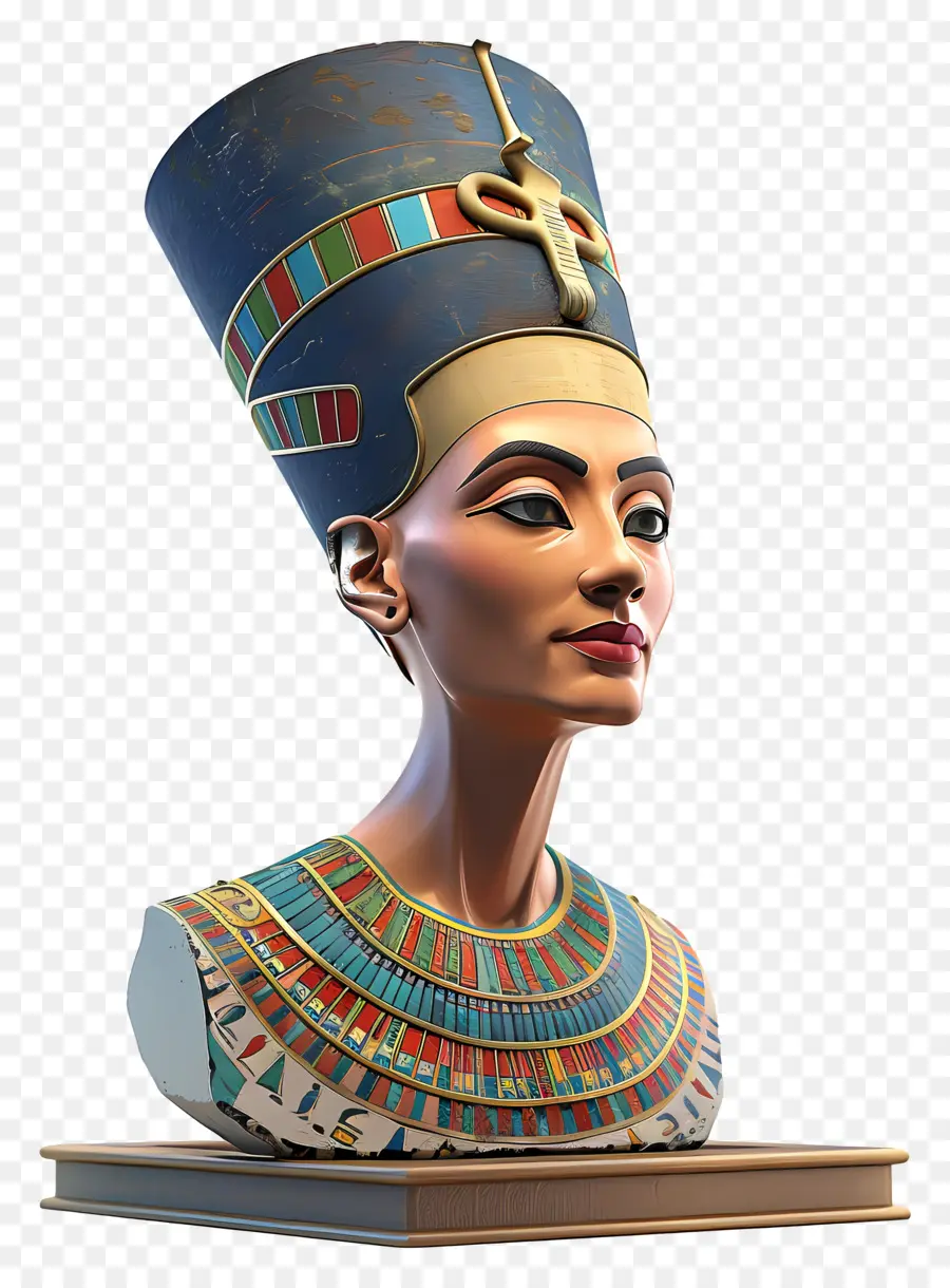 corona - Rendering 3d di sbalorditivo busto di Nefertiti