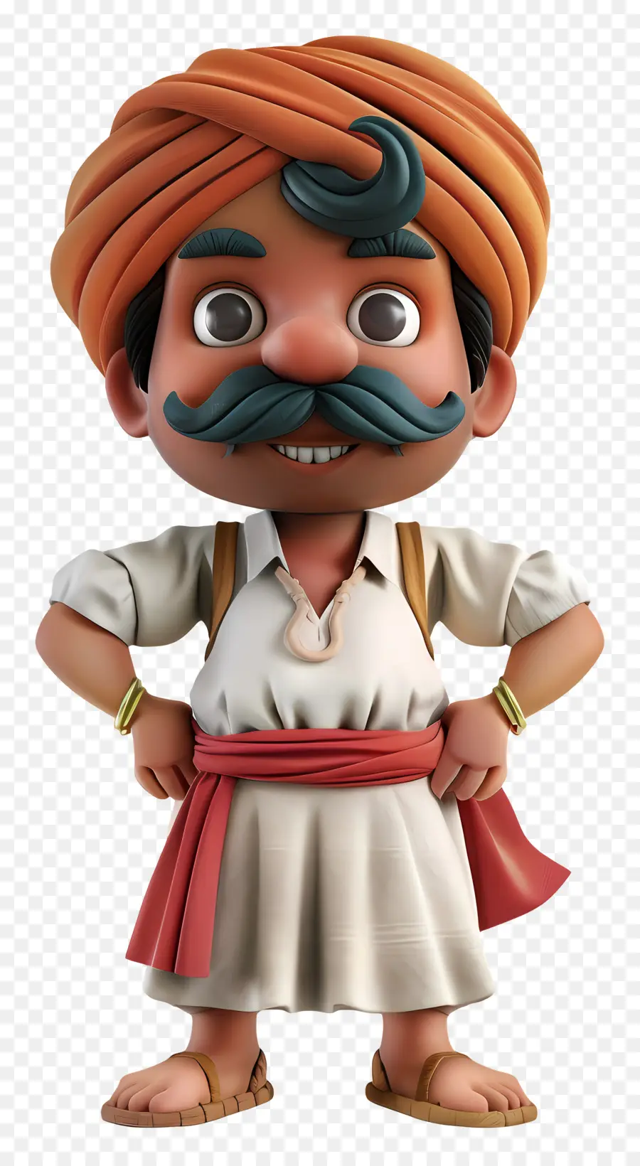 Schnurrbart - Mann in Turban mit Schnurrbart Pose