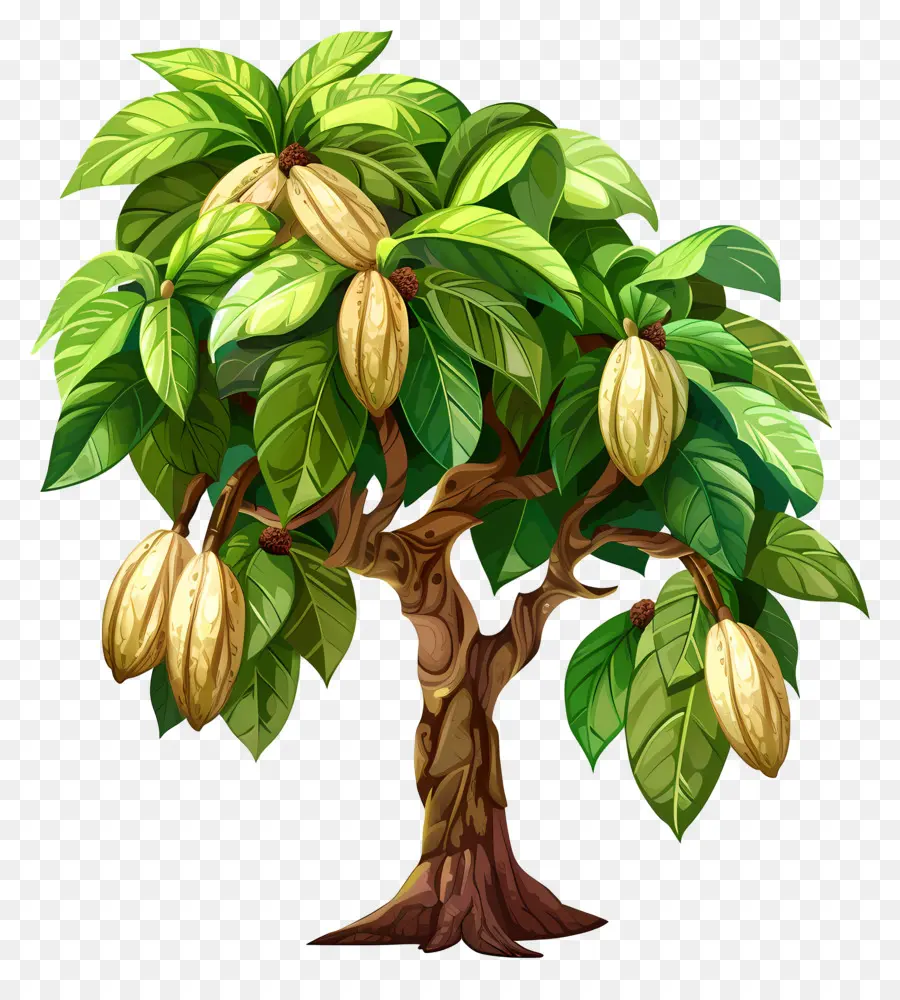 Full Cacao Tree Cacoa Tree Cacao Bean Nông nghiệp Nông nghiệp - Cây ca cao với đậu chín và chưa chín