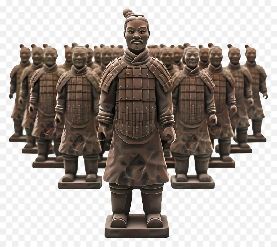terracotta army chinese soldiers traditional clothing weapons helmets