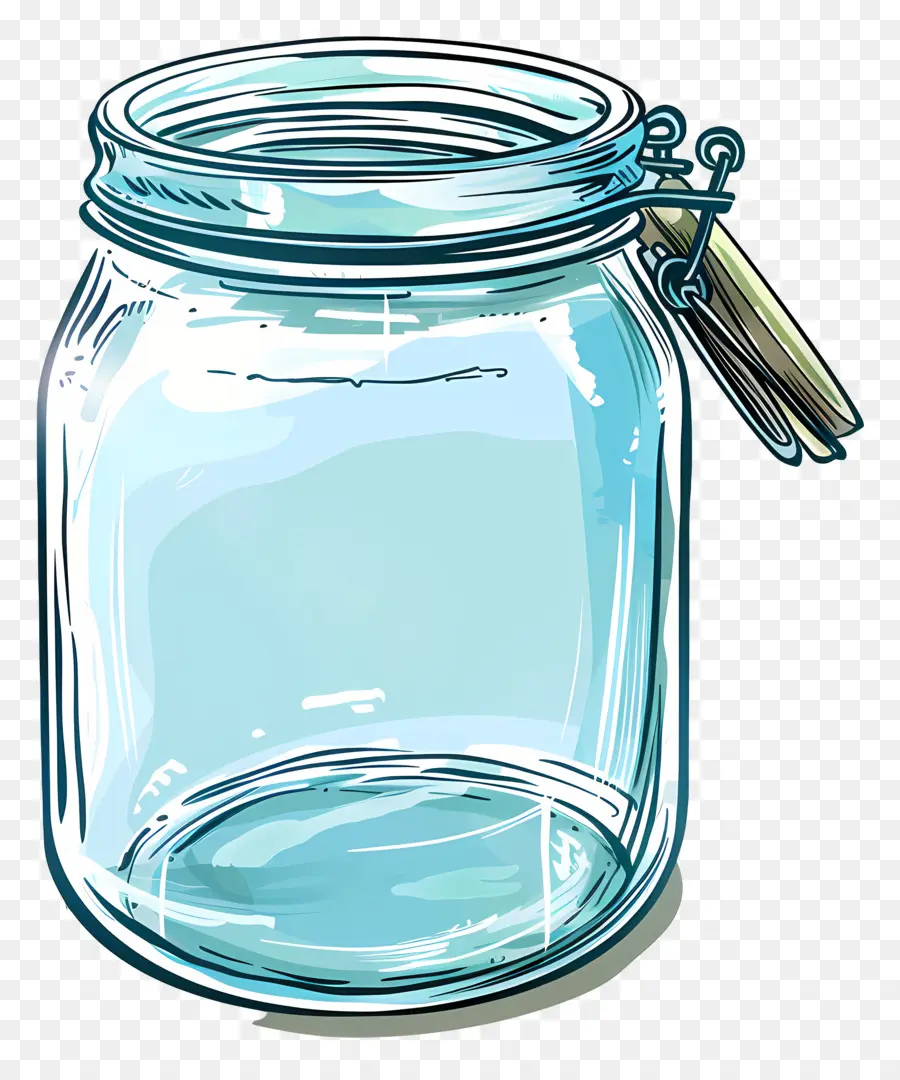 empty glass jar glass jar cork stopper blue color metal lid