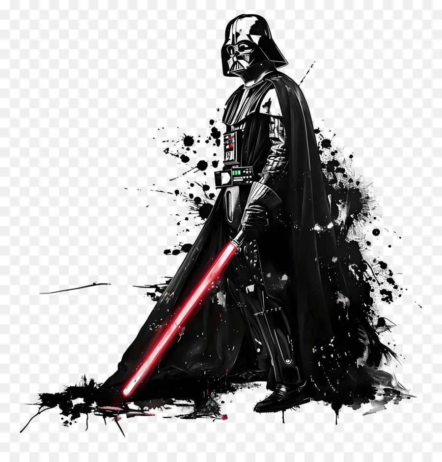 chiến tranh giữa các vì sao - Darth Vader trong tư thế sẵn sàng chiến đấu đe dọa