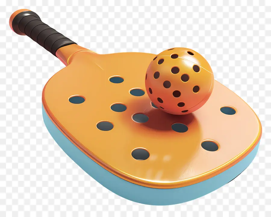 Orange - Ping -Pong -Schläger und Ball auf dunkler Oberfläche