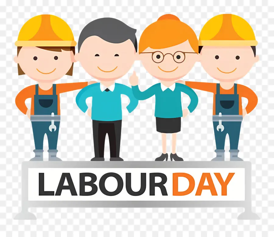 La Festa Del Lavoro - Tre persone in equipaggiamento di sicurezza celebrano la Giornata del lavoro