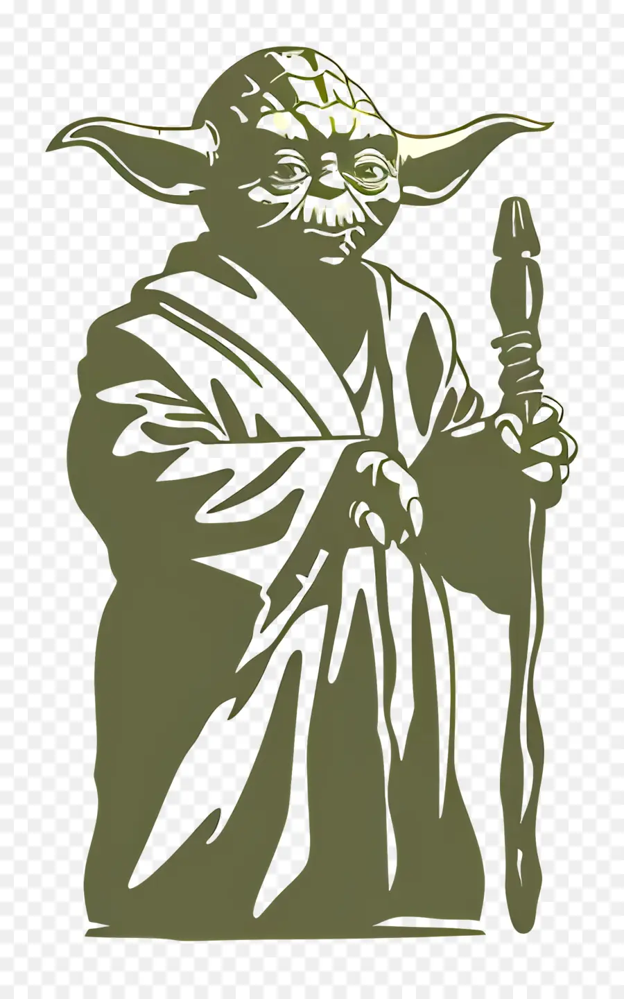 chiến tranh giữa các vì sao - Hình tượng Yoda màu xanh lá cây với mía