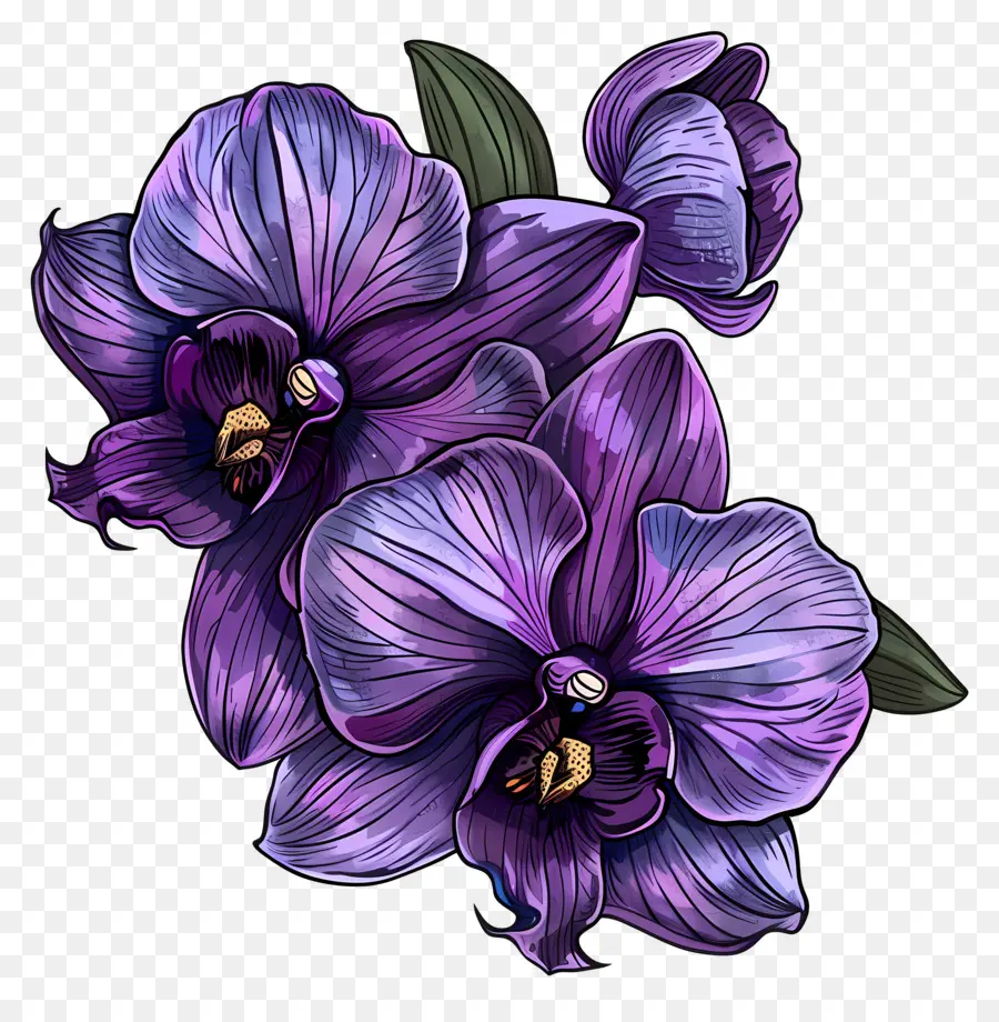 hoa lan màu tím lá hoa hoa lan màu tím lá - Hoa lan màu tím trên nền đen
