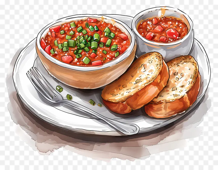 a tẩm - Bánh mì nướng với cà chua và nước sốt đậu