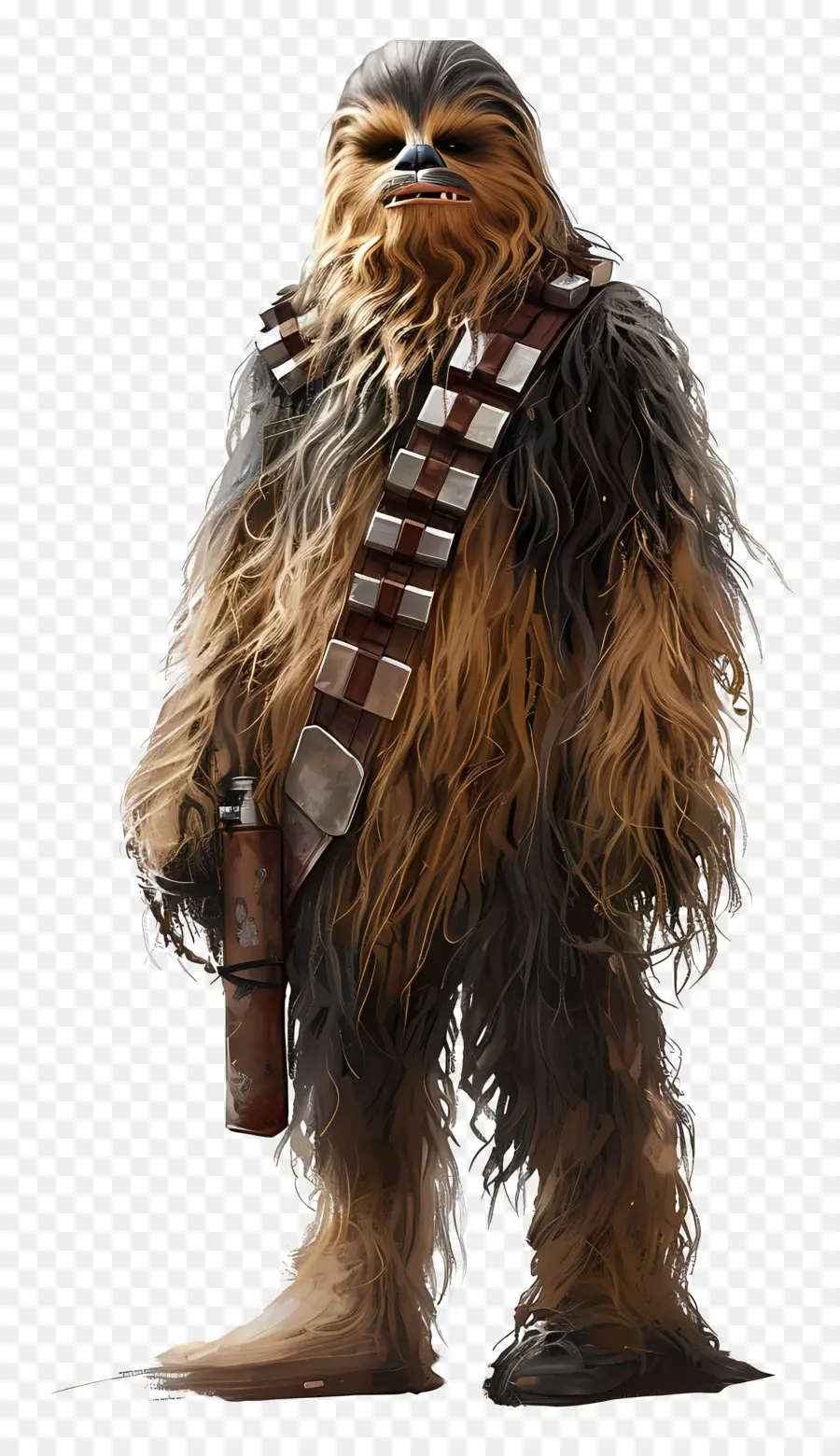 Guerre stellari - Chewbacca, wookiee con arma, sfondo nero