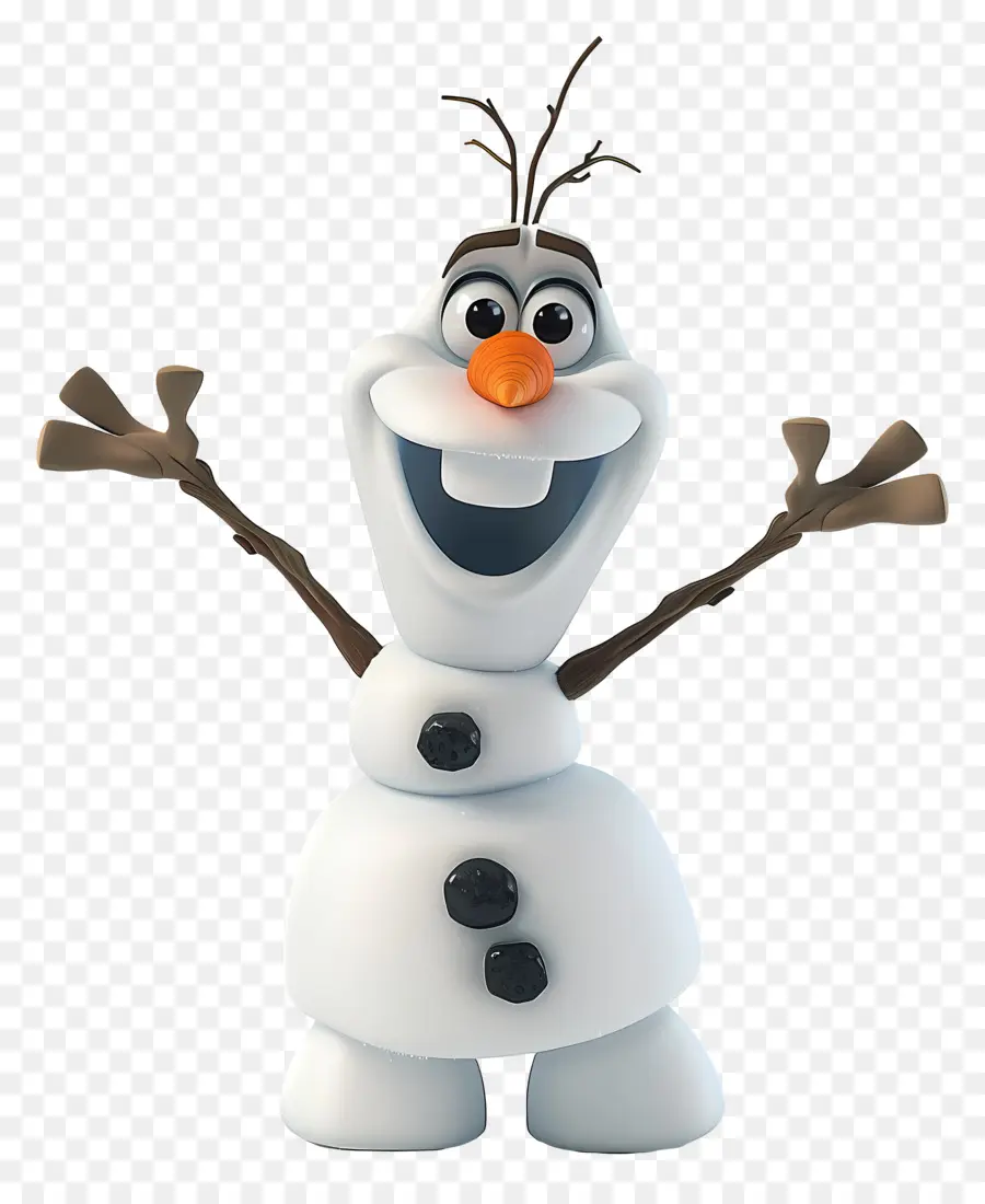 Frozen OLAF - Cartooncharakter mit weißem Bart und Brille lächelte