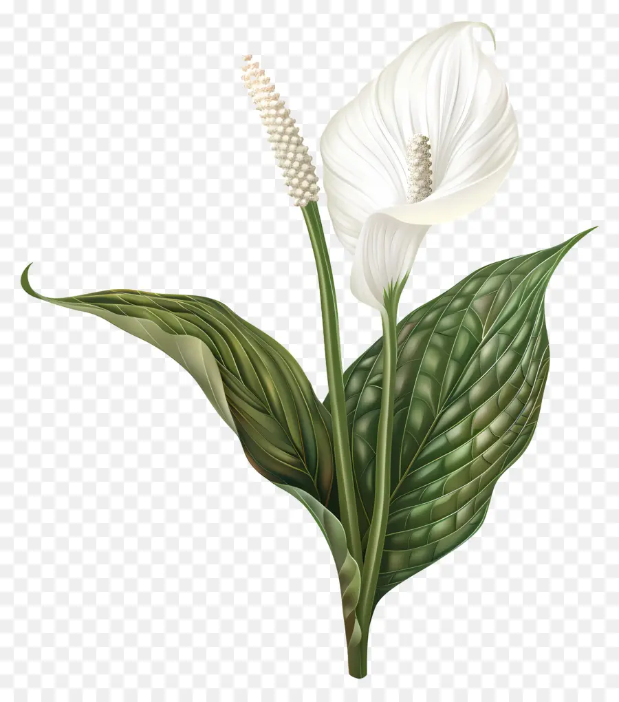 single peace lily calla lily flower white petals pistil