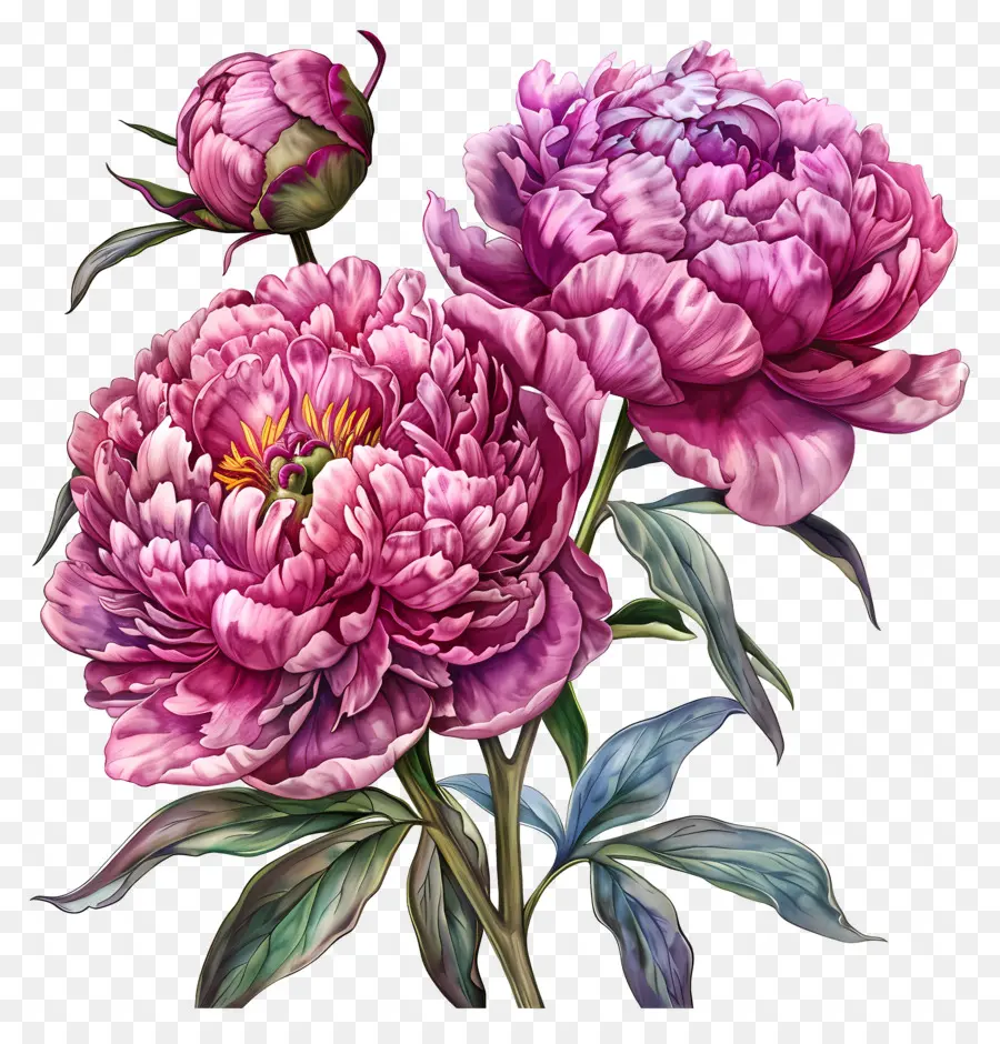 hoa mẫu đơn hoa mẫu đơn hồng hoa màu hồng tím - Hoa mẫu đơn màu hồng và tím đẹp với lá