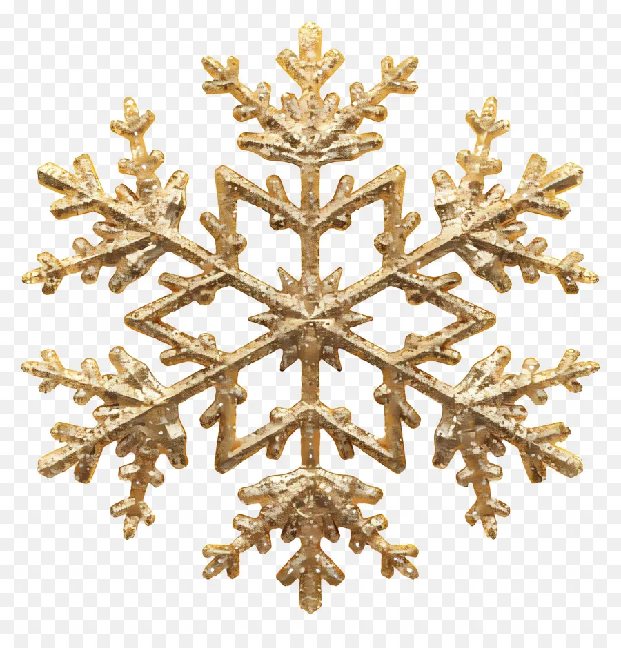 fiocchi di neve glitter oro fiocchi d'oro object symmetrical - Fiocco di neve dorato su sfondo scuro, radiosità luccicante