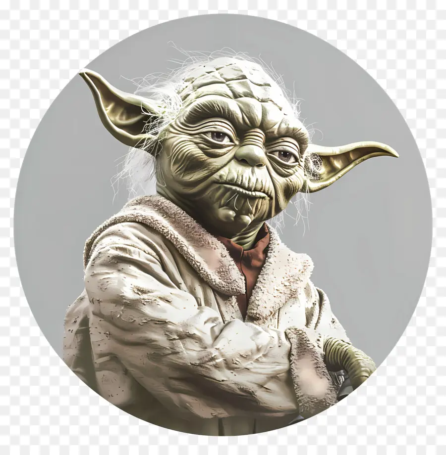 Star Wars - Yoda im weißen Gewand, Arme verschränkt