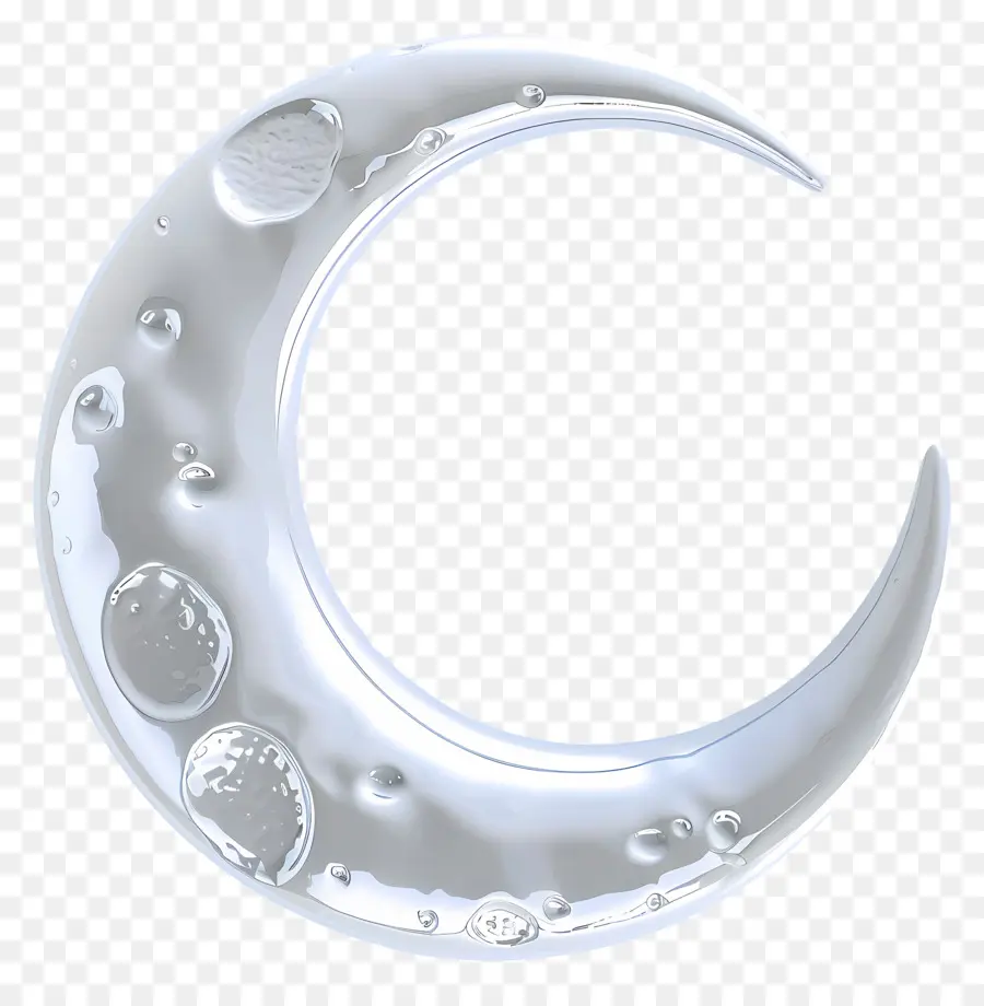 Luna crescente - Crescent Moon fatta di bolle d'acqua