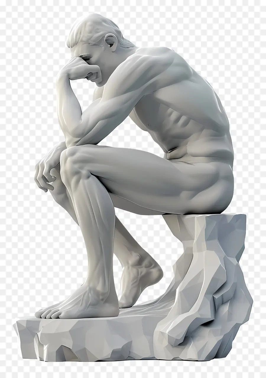 pensatore contemplazione introspezione meditazione solitudine - Uomo seduto sulla roccia, mano sul mento