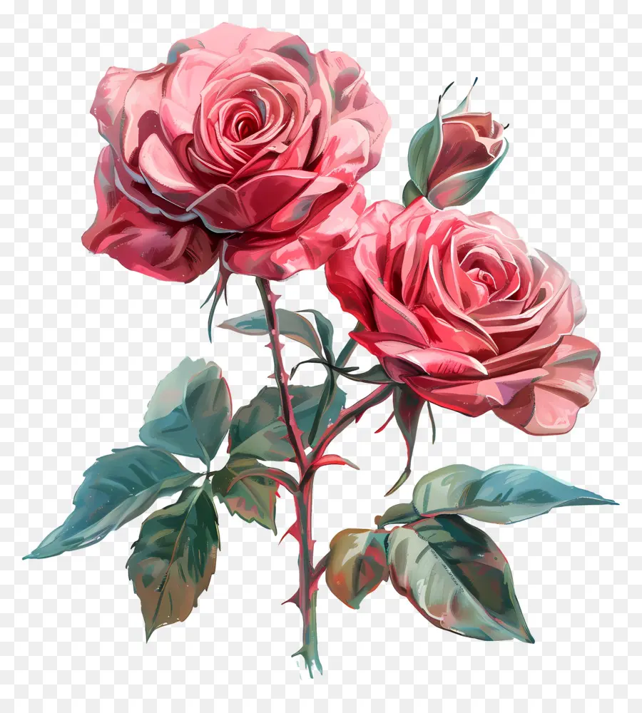 rosa Rosen - Drei rosa Rosen auf schwarzem Hintergrund