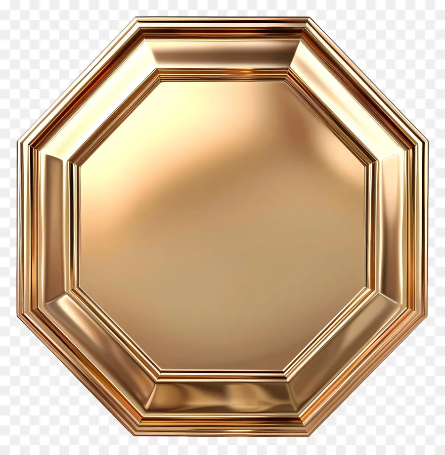 forme geometriche - Piastra in metallo oro liscio con design posteriore geometrico