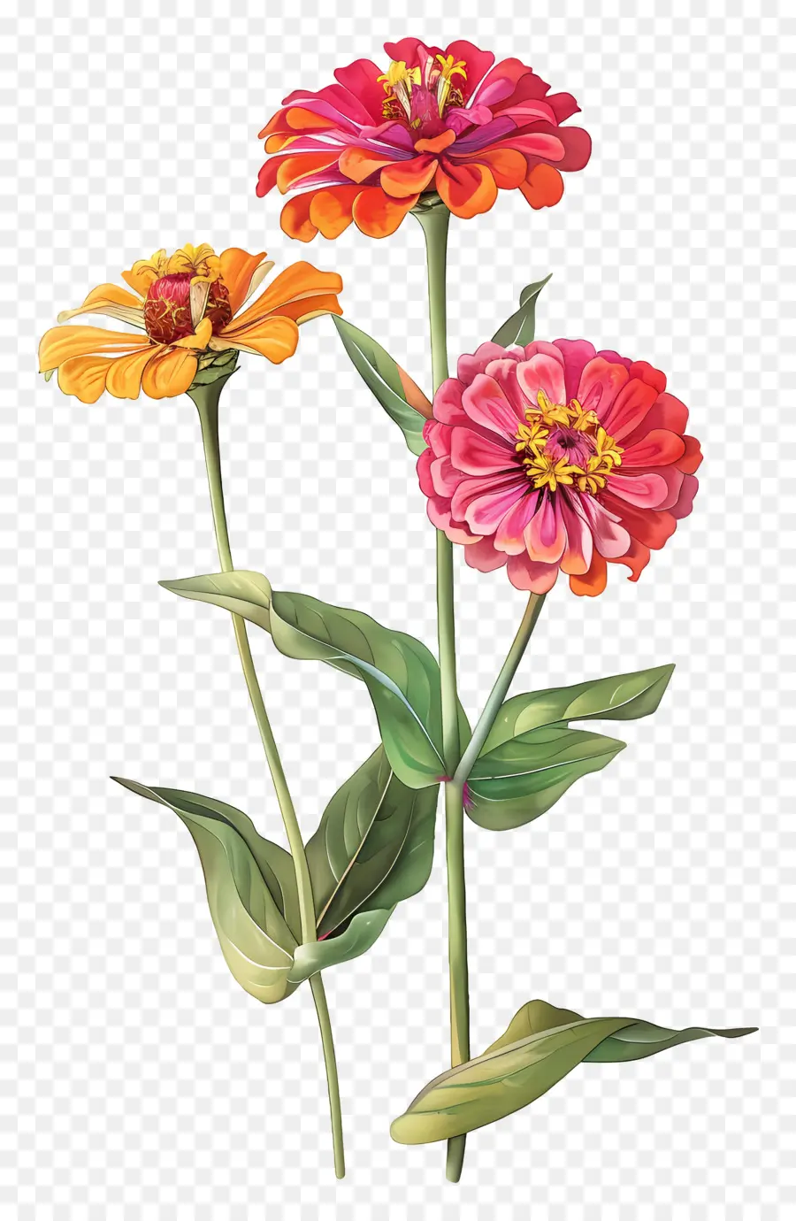 arancione - Primo piano di fiori vibranti sul gambo verde