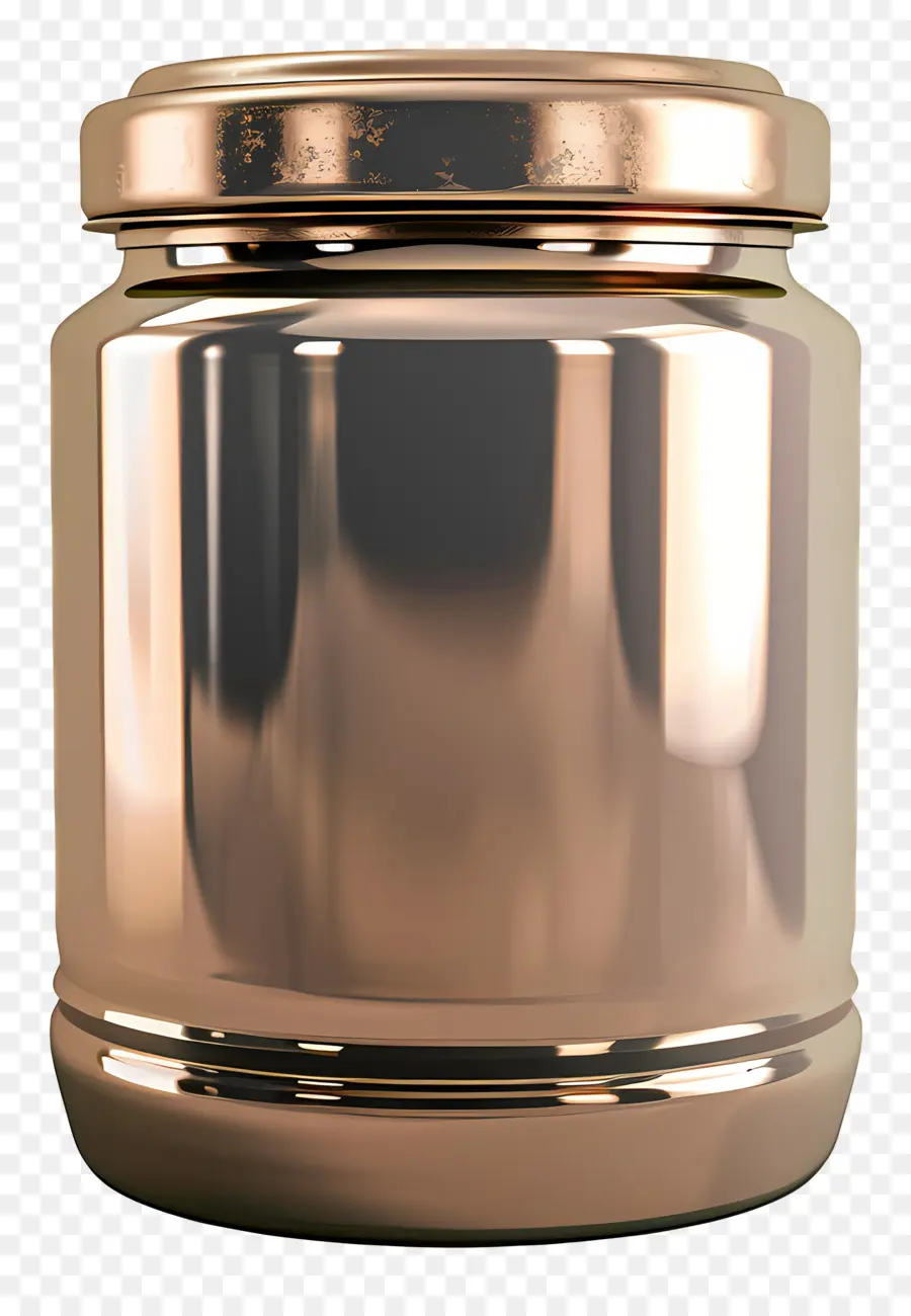 barattolo di stoccaggio metallico jar rame superficie metallica trama liscia forma rotonda - Grande barattolo di rame rotondo, aspetto di alta qualità