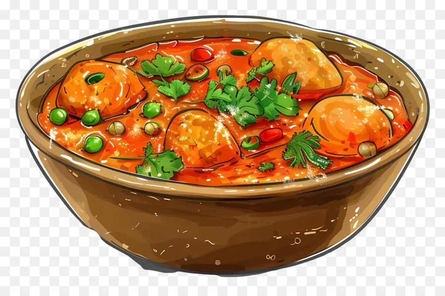 Pav Bhaji - Curry rosso piccante con pollo e verdure