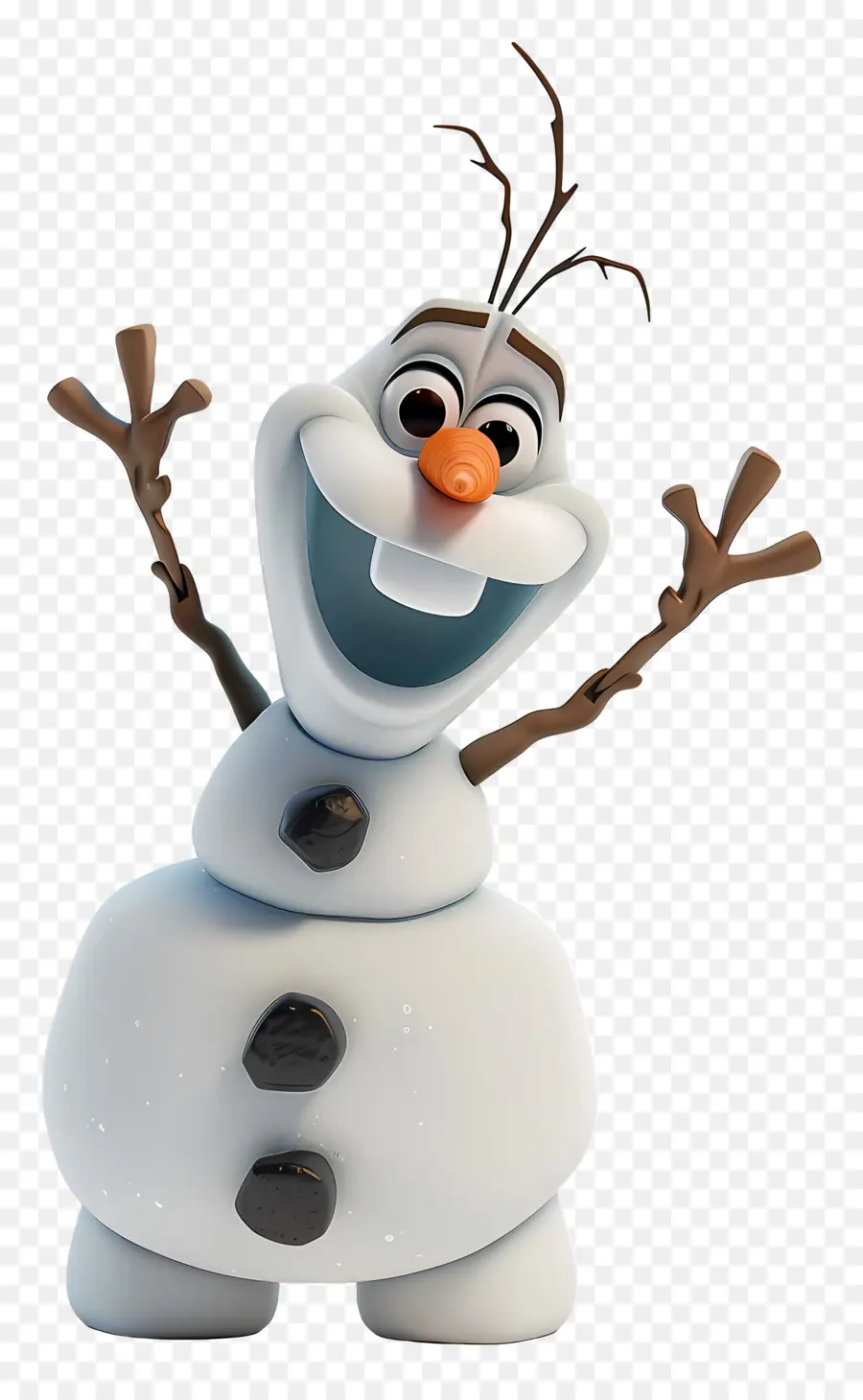 Frozen OLAF - Cartooncharakter mit weißem Haar und Schneeflockenhut