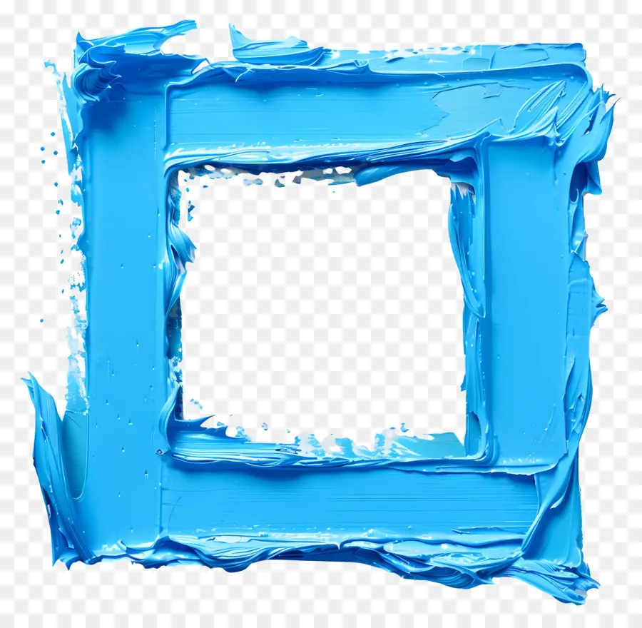 Lack Splatter - Blaue quadratische Farbe spritzte und tropfend
