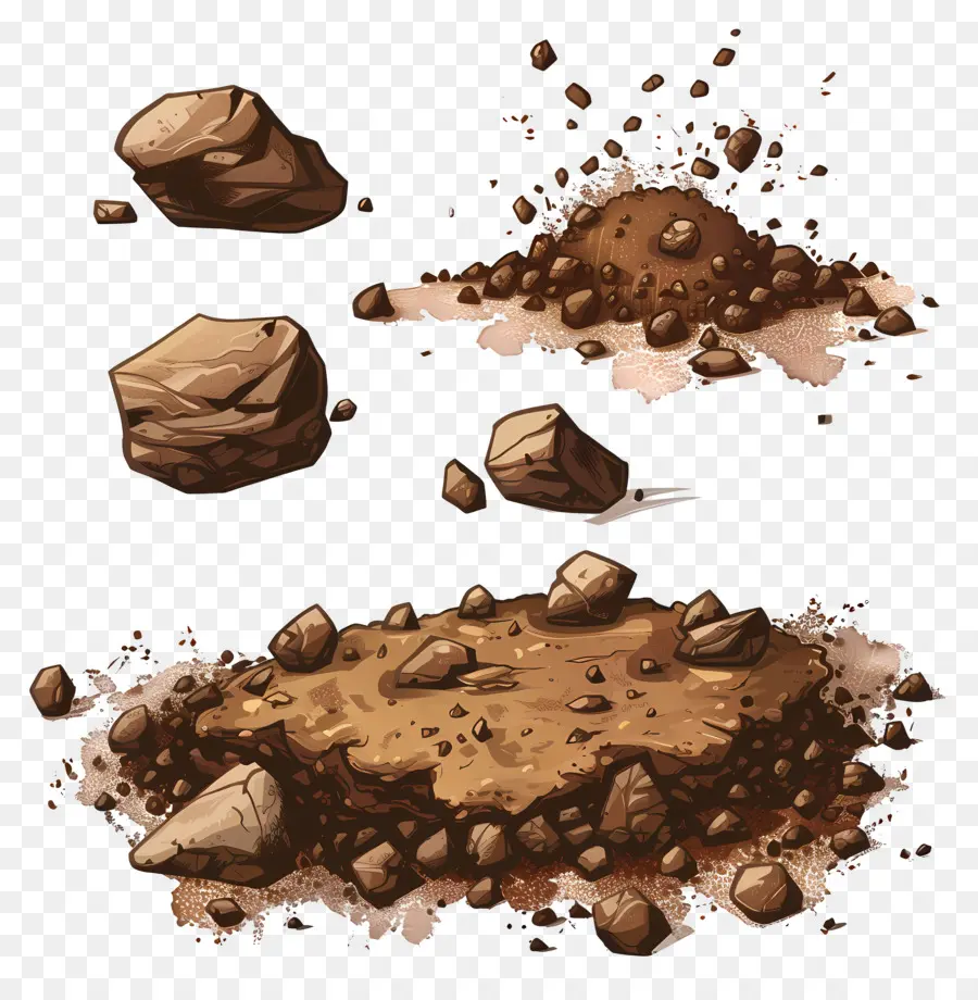 ground soil rocks weathered dirt pile