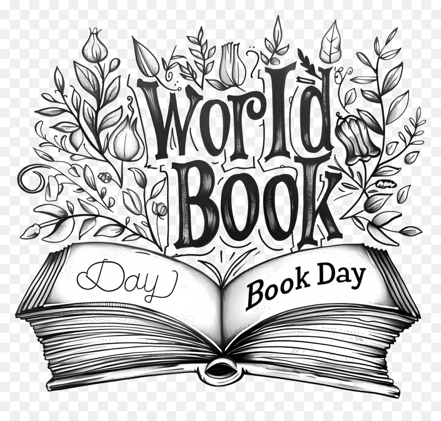 giornata mondiale del libro - Sfondo nero, testo bianco 