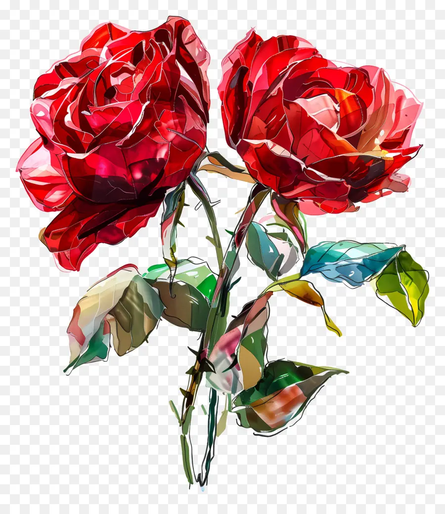 Rose Rosse - Vivide rose rosse disposte su sfondo nero