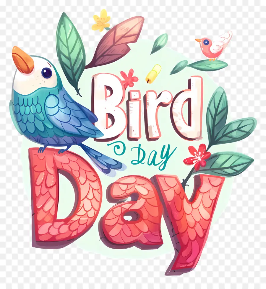 Bird Day Bird Day Birds Floral - Giornata degli uccelli circondata da elementi floreali