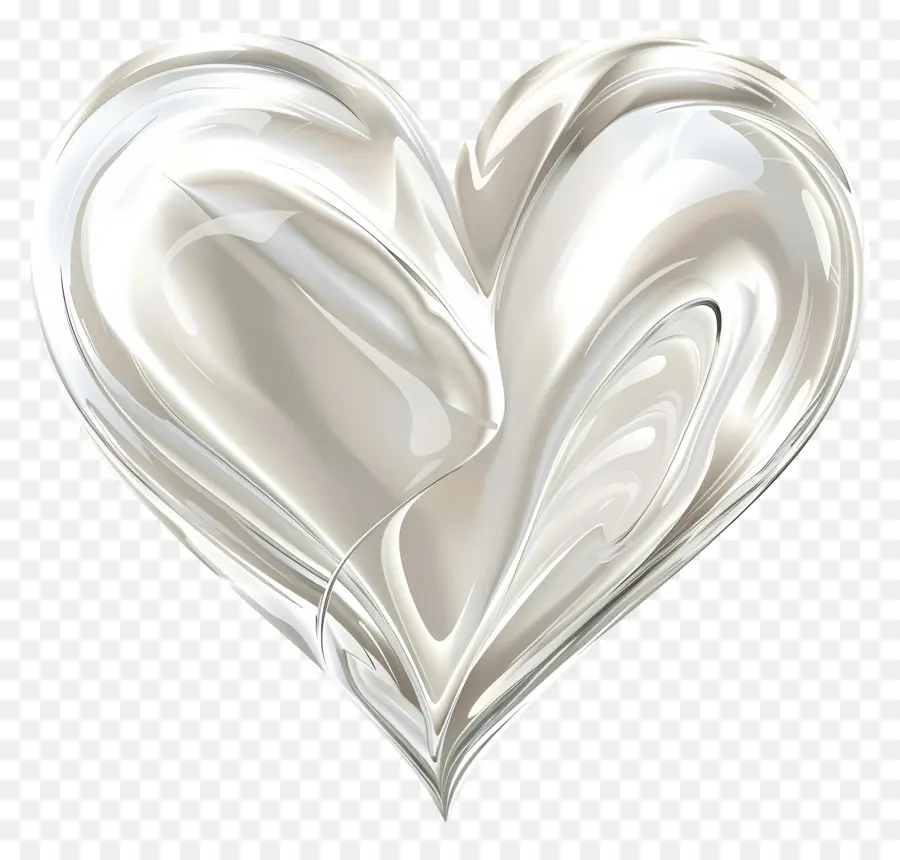 cuore bianco - Cuore argento lucido che simboleggia l'amore e la passione