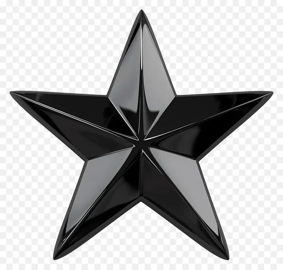 Stella nera - Stella di metallo lucido su sfondo nero
