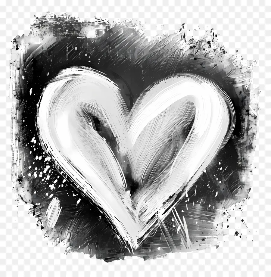 trái tim màu trắng - Màu sơn/mực hình trái tim trên nền đen