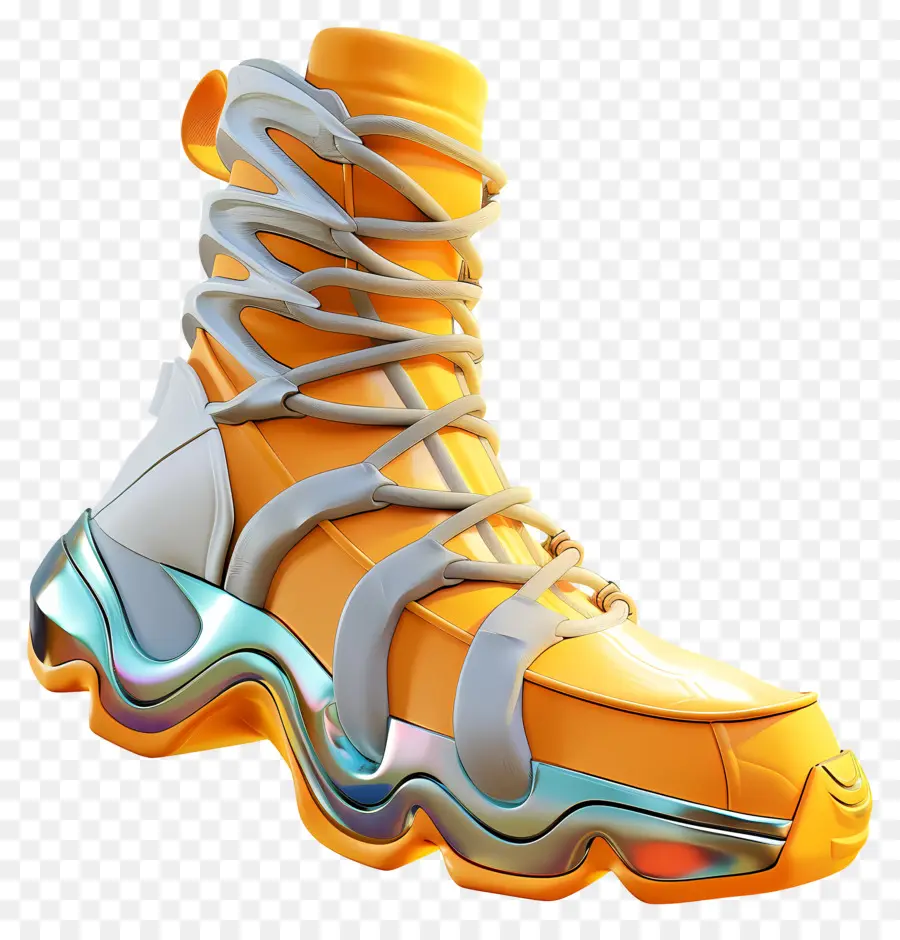 sneaker di calzature in pizzo arancione giallo stivale sportive - Scarpa gialla con pizzo arancione