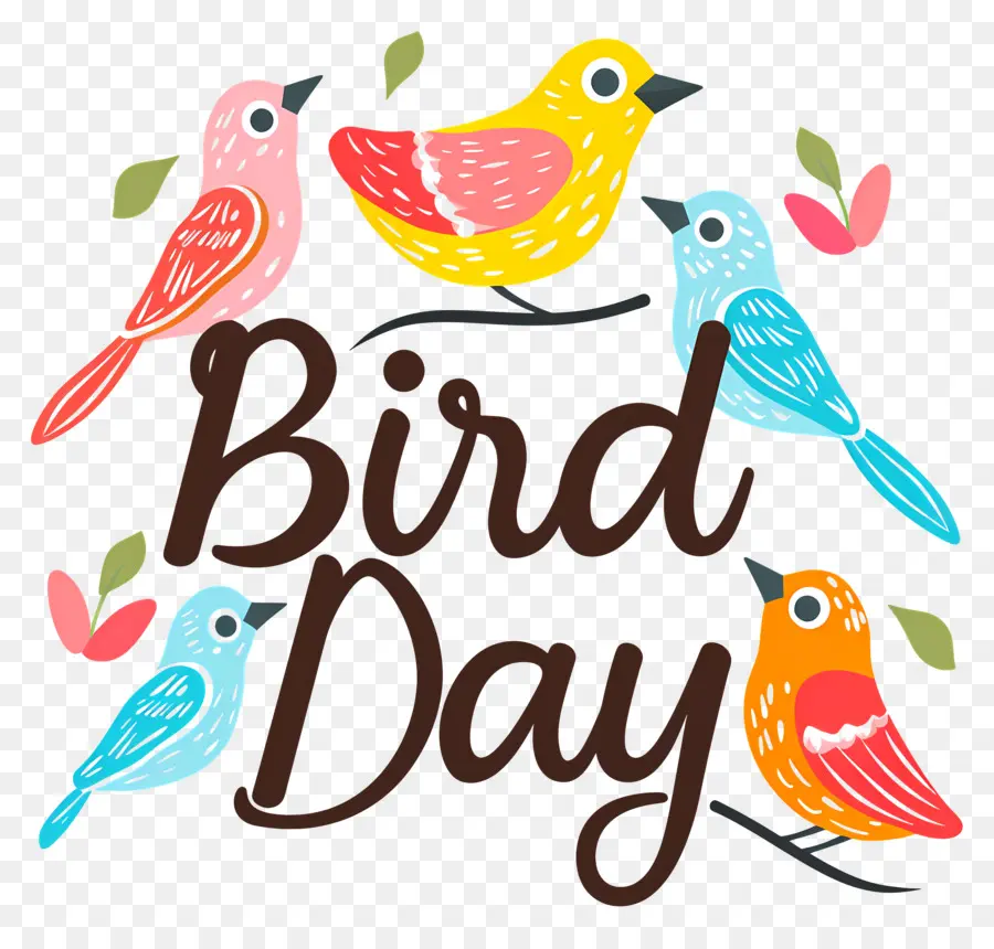 Vogel Tag Bunte Vögel süße Vögel gefiederte Freunde, die Vögel sitzen - Farbenfrohe, süße Vögel sitzen sich gegenseitig