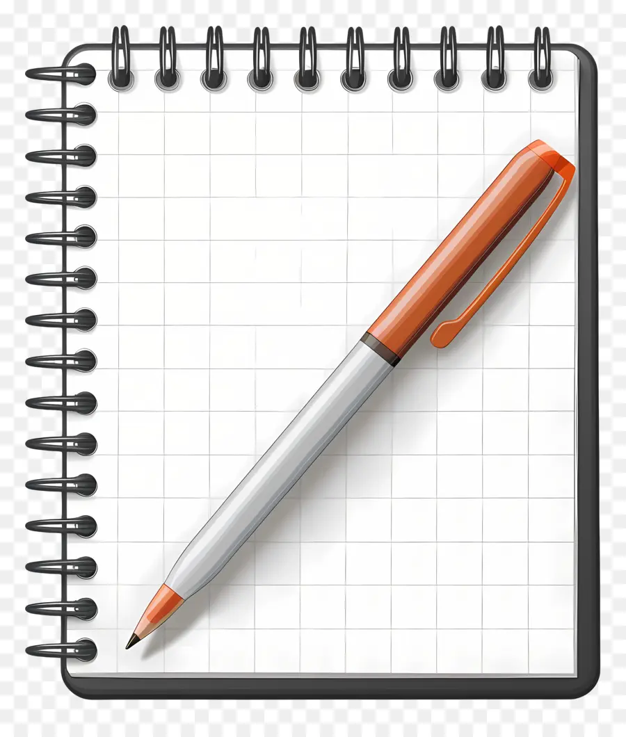 Orange - Orange Stift auf Graphpapier Notebook
